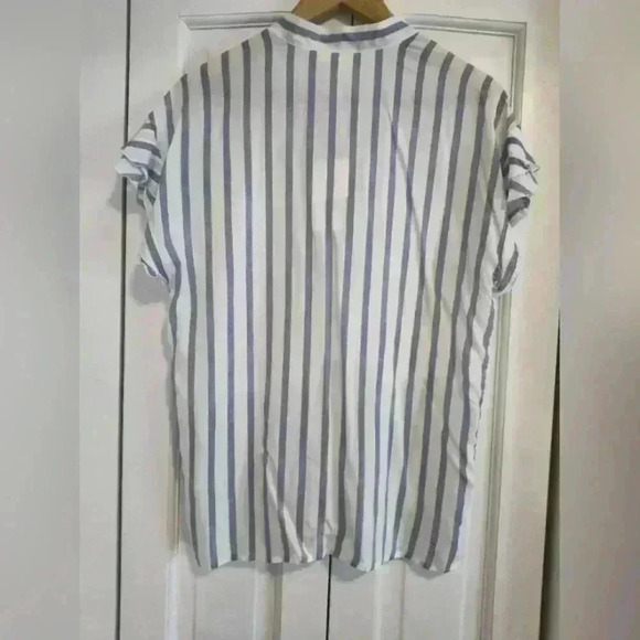 NWT Grand & Greene Top | Blue and White Striped | Short Sleeve | Small - Picture 3 of 9